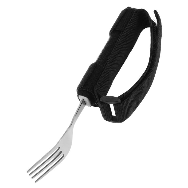 Adaptive Eating Aid Kit Forks Spoons Hand Strap Holder Stainless Steel 17 5X3 0X3 0CM - Image 2