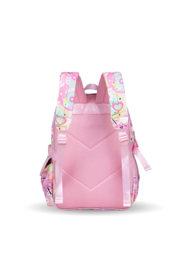 Fantastic MM048 Shimola School Backpack, Holographic Magic Design, Pink, with Multiple Pockets and Side Mesh - Image 2