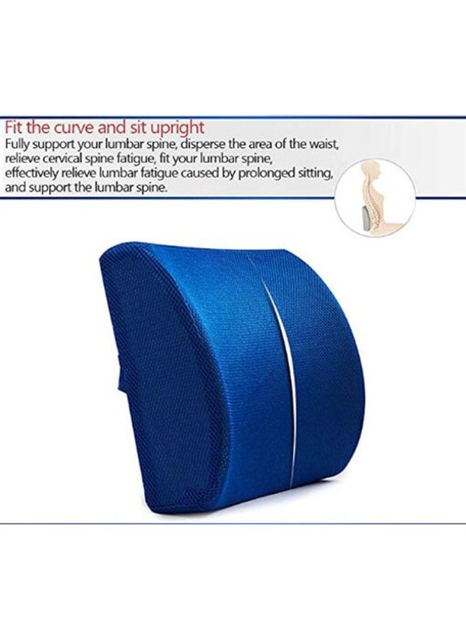 وسادة دعم أسفل الظهر من إسفنج ميموري فوم لكرسي المكتب ومقعد السيارة باللون الأزرق - Image 5