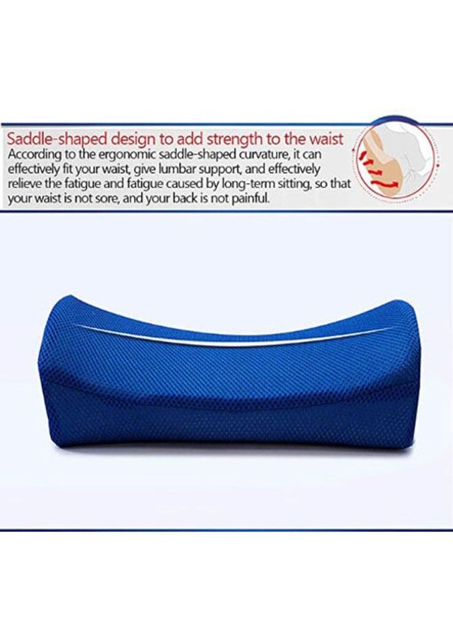 وسادة دعم أسفل الظهر من إسفنج ميموري فوم لكرسي المكتب ومقعد السيارة باللون الأزرق - Image 4