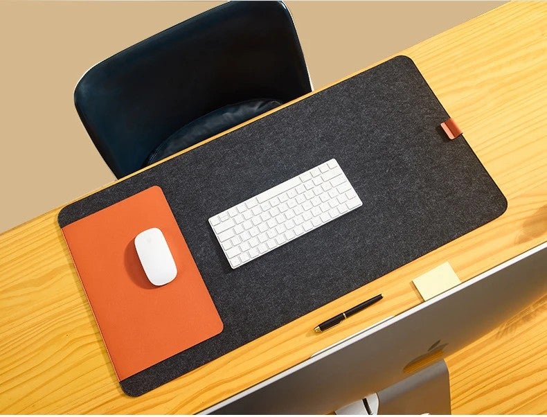 Bluejw Felt Desk Mat Large Desk Pad with Mouse Pad - Oversized Desk Pads for Office & Home - Image 3