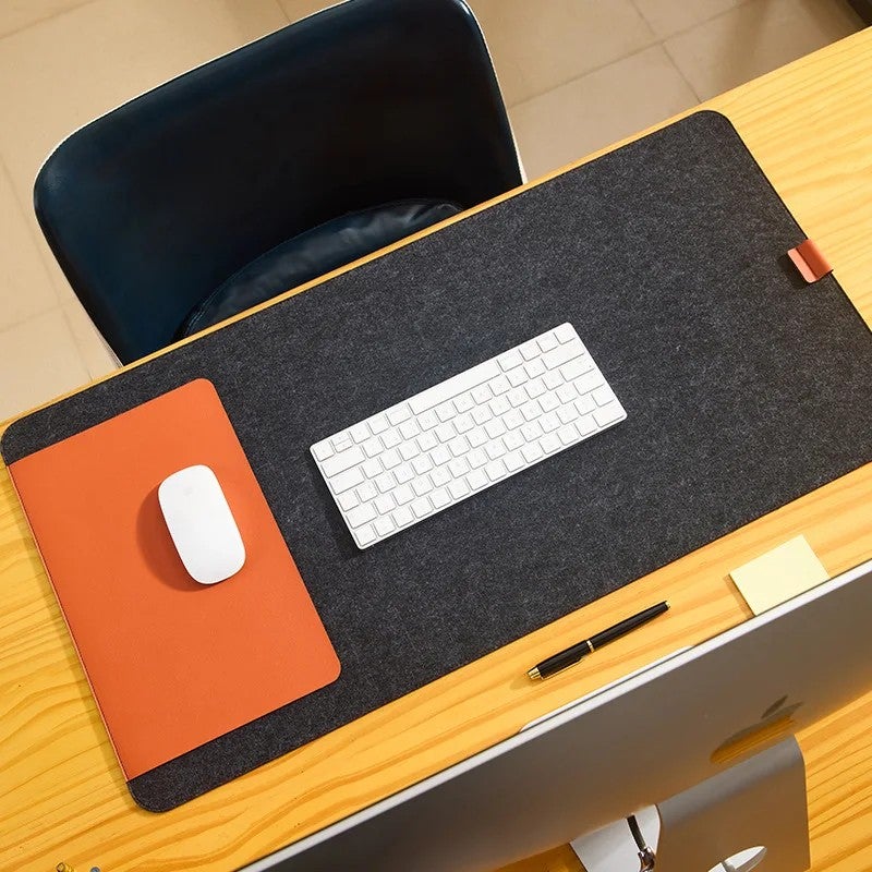 Bluejw Felt Desk Mat Large Desk Pad with Mouse Pad - Oversized Desk Pads for Office & Home - Image 4