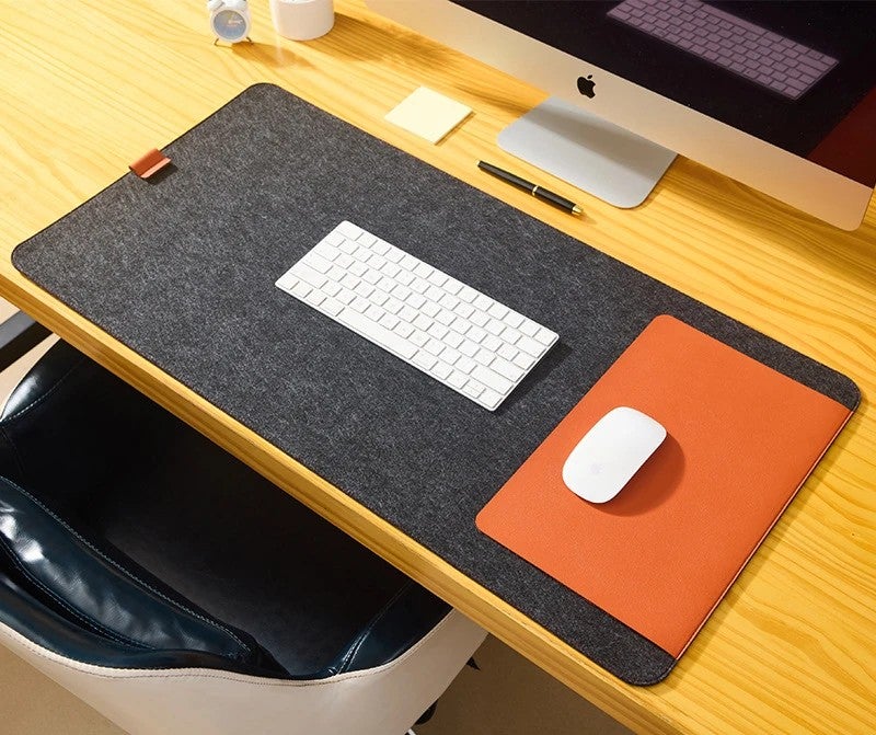 Bluejw Felt Desk Mat Large Desk Pad with Mouse Pad - Oversized Desk Pads for Office & Home - Image 2