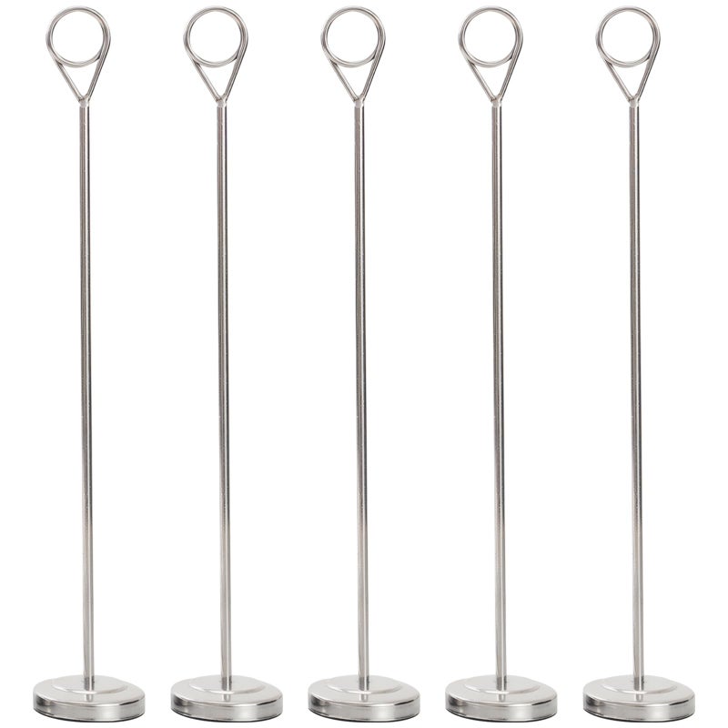 Stainless Steel Table Number Holders 12 4 Inch Silver 5 Pcs Display Stands For Restaurant Wedding Party - Image 2