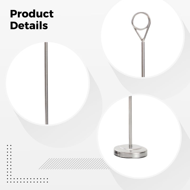 Stainless Steel Table Number Holders 12 4 Inch Silver 5 Pcs Display Stands For Restaurant Wedding Party - Image 4