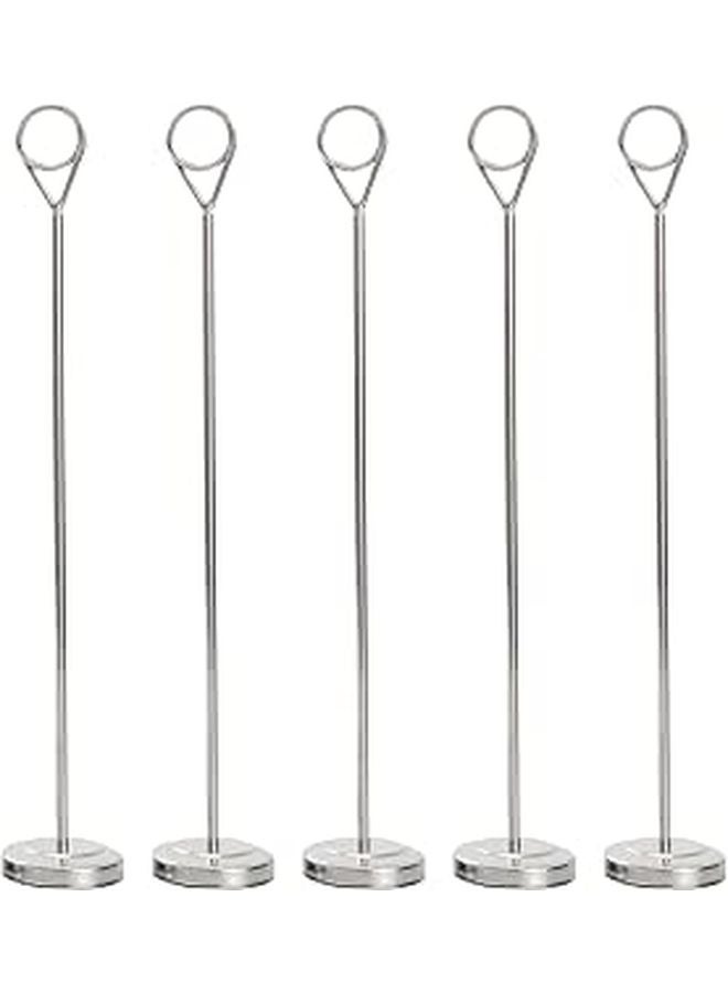 Stainless Steel Table Number Holders 12 4 Inch Silver 5 Pcs Display Stands For Restaurant Wedding Party - Image 1