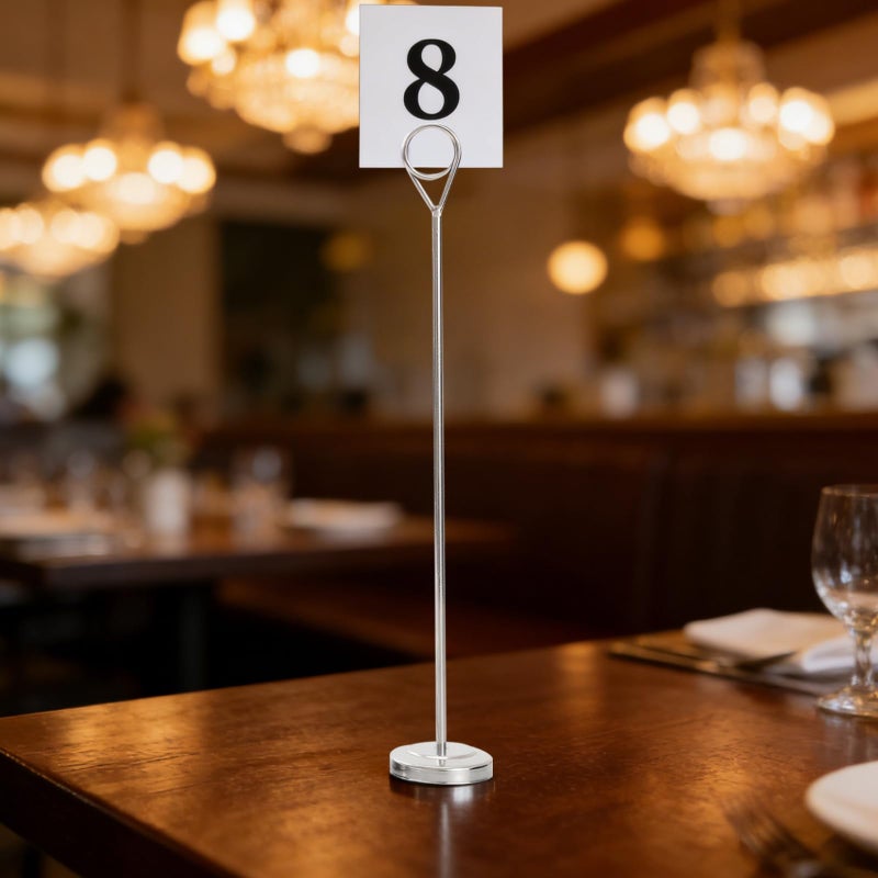 Stainless Steel Table Number Holders 12 4 Inch Silver 5 Pcs Display Stands For Restaurant Wedding Party - Image 3