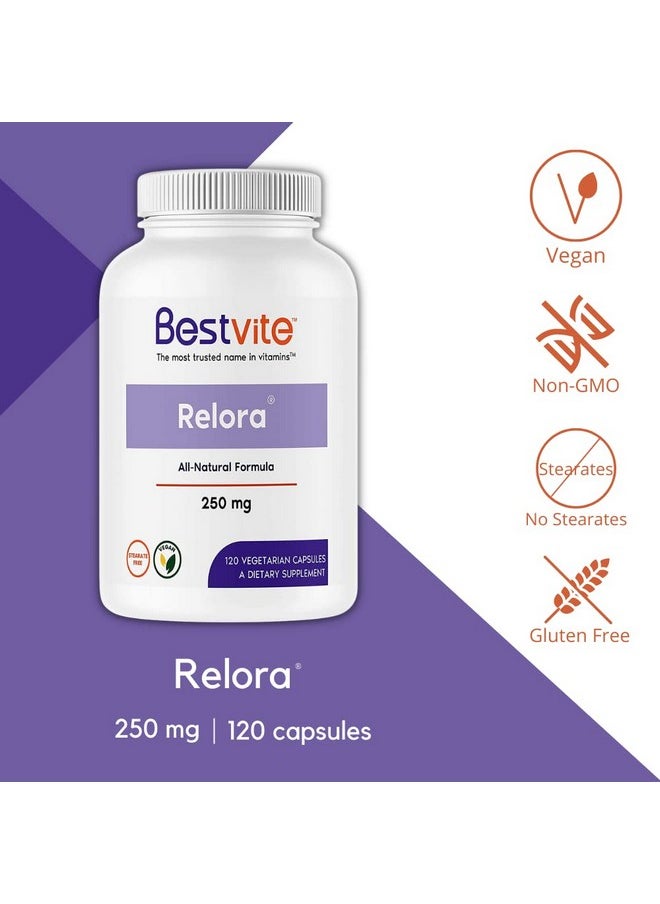 BESTVITE - Relora 250Mg (120 Vegetarian Capsules) Clinically Researched No Fillers No Stearates No Flow Agents Vegan Non Gmo Gluten Free - Image 1