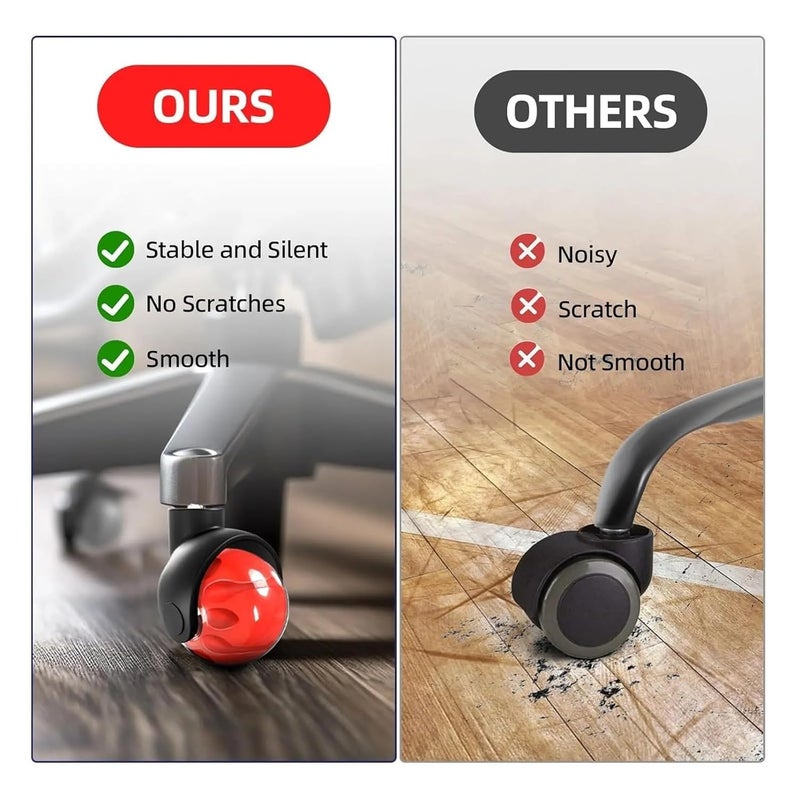 2 Inch Heavy Duty Caster Wheels 5 Pcs M11 Pole Quiet Office Chair Desk Wheels - Image 5