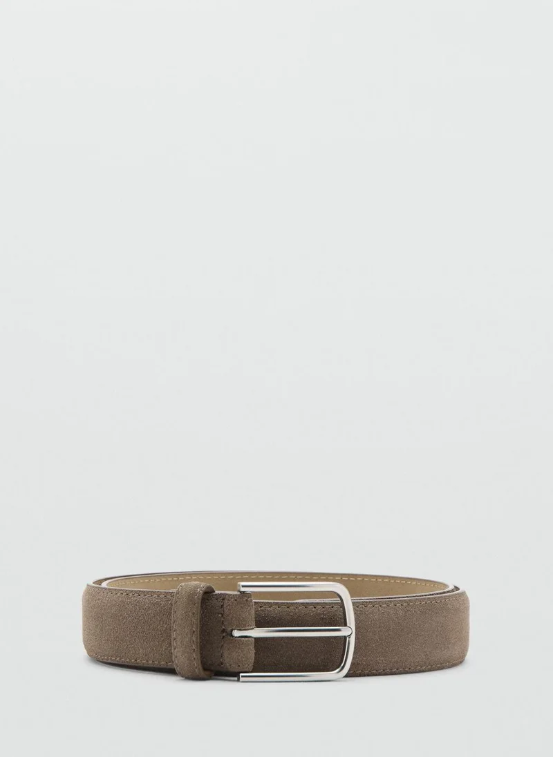 Thin suede leather belt