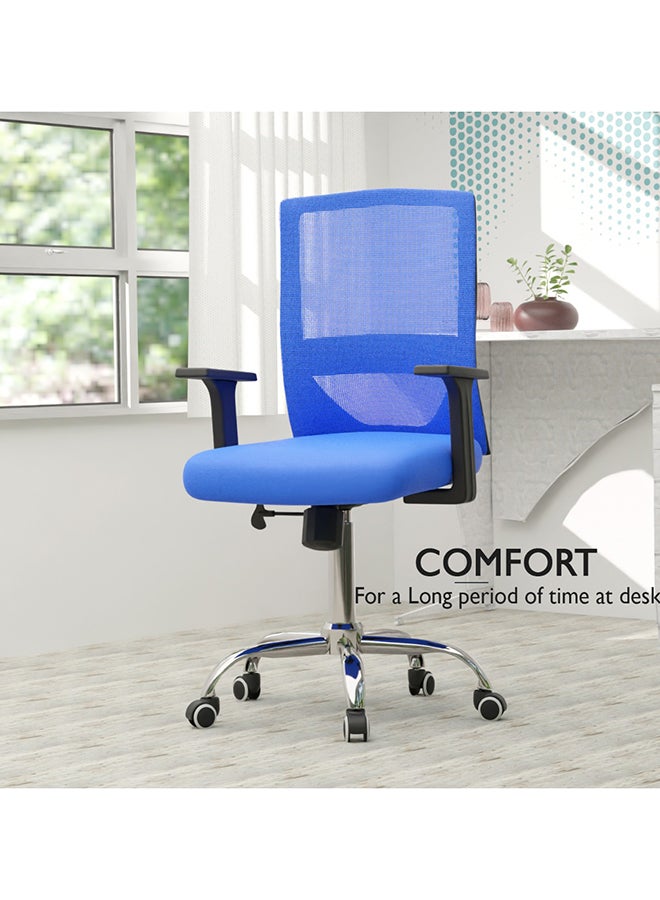 Mahmayi Mahmayi TJ HY-902 Medium Back Mesh Office chair with Lumbar Support Blue  - Image 5