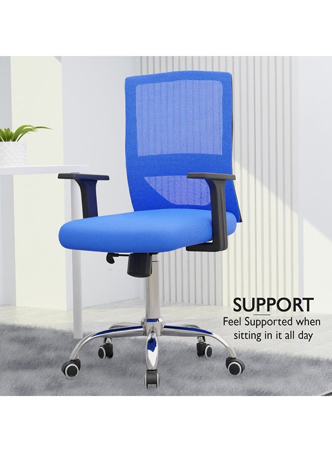 Mahmayi Mahmayi TJ HY-902 Medium Back Mesh Office chair with Lumbar Support Blue  - Image 3