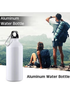 Generic White Aluminum Sports Water Bottle with Handle  - Image 2