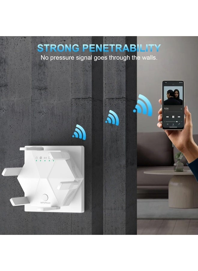 6 هوائيات 1200 ميجابت في الثانية ثنائي النطاق 5 جيجاهرتز/2.4 جيجاهرتز إنترنت لاسلكي طويل المدى معزز ومكرر واي فاي مع تغطية تصل إلى 10000 قدم مربع - Image 4