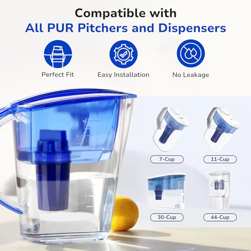Fil-Fresh 4-Pack Water Filter Replacement for All PUR, PUR Plus Water Pitchers and Dispensers, Replace PPF900Z, NSF Certified, Advanced Version - Image 2