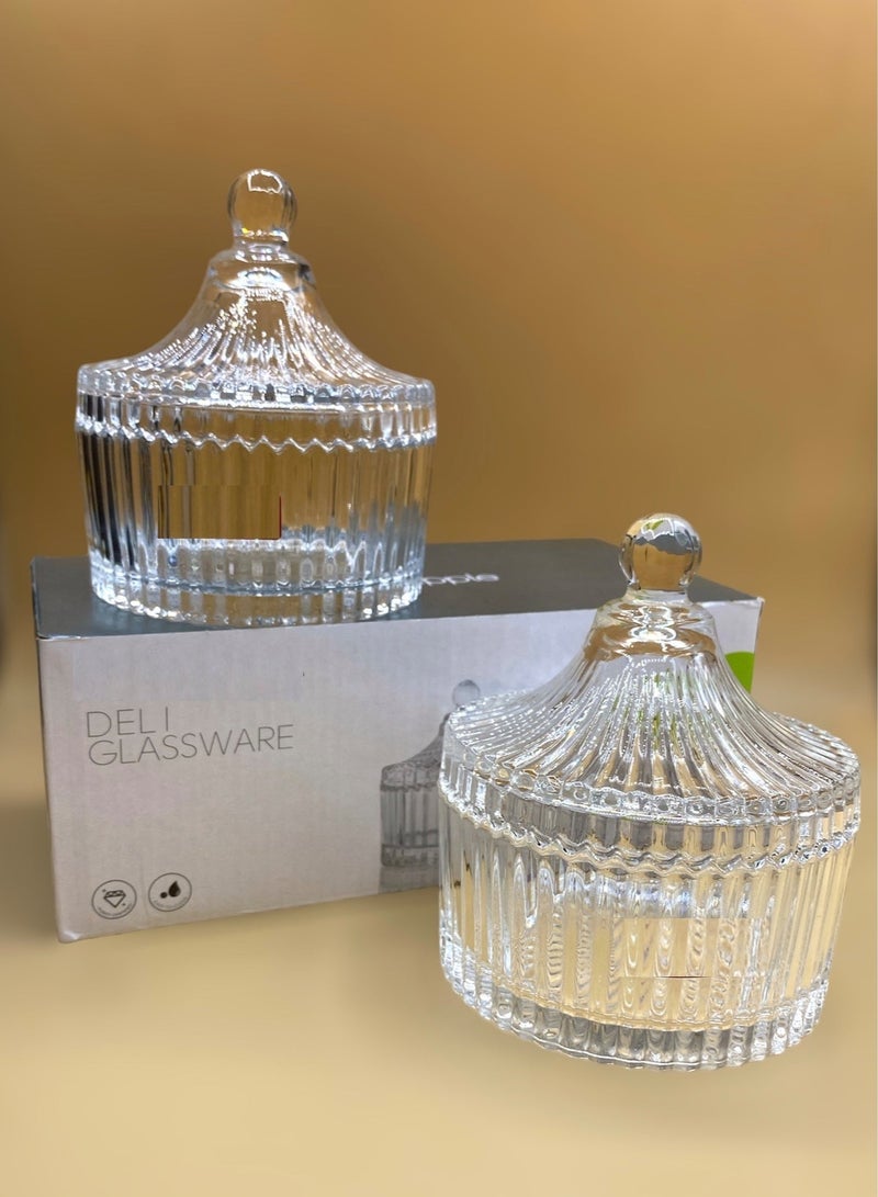 جرين أبل تمرية زجاج مع غطاء من قطعتين - Image 1