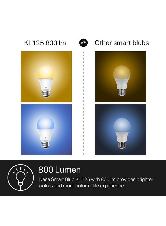 Kasa Smart New Kasa Smart Bulb, Full Color Changing Dimmable Smart WiFi Light Bulb Compatible with Alexa and Google Home, A19, 9W 800 Lumens,2.4Ghz only, No Hub Required, 1-Pack (KL125), Multicolor  - Image 2