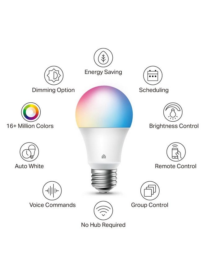 Kasa Smart New Kasa Smart Bulb, Full Color Changing Dimmable Smart WiFi Light Bulb Compatible with Alexa and Google Home, A19, 9W 800 Lumens,2.4Ghz only, No Hub Required, 1-Pack (KL125), Multicolor  - Image 1