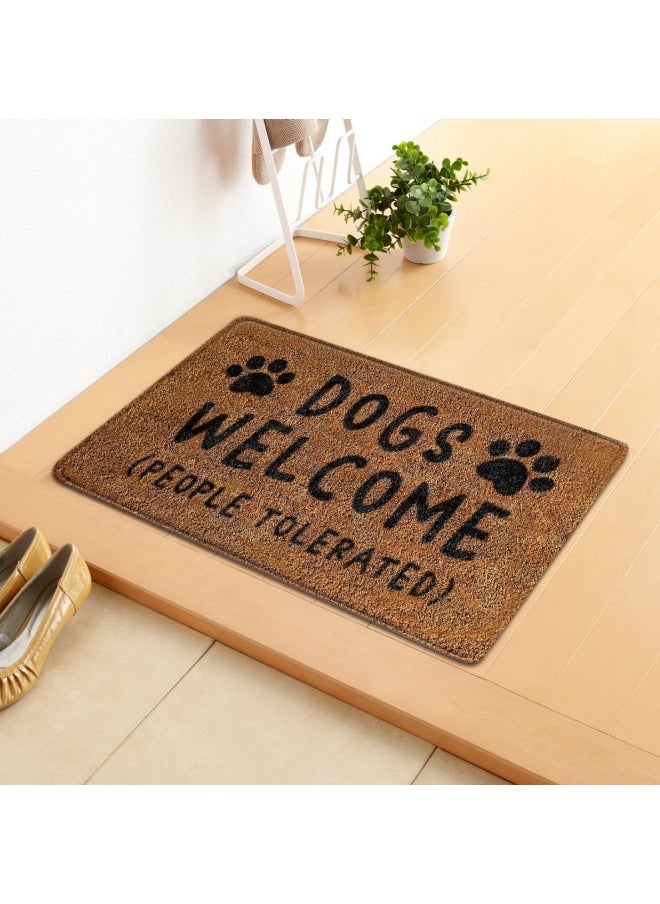 WAOKN Welcome Doormat, Rectangular Polyester Carpet Letter Printed Doormat Outdoor Anti Slip Absorbent Floor Mat Entrance Foot Mat for Terrace, Home, Classroom, 50cm x 80cm  - Image 2