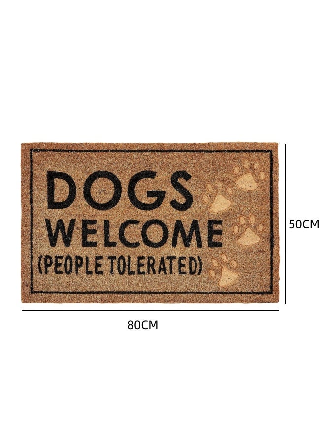 WAOKN Welcome Doormat, Rectangular Polyester Carpet Letter Printed Doormat Outdoor Anti Slip Absorbent Floor Mat Entrance Foot Mat for Terrace, Home, Classroom, 50cm x 80cm  - Image 4
