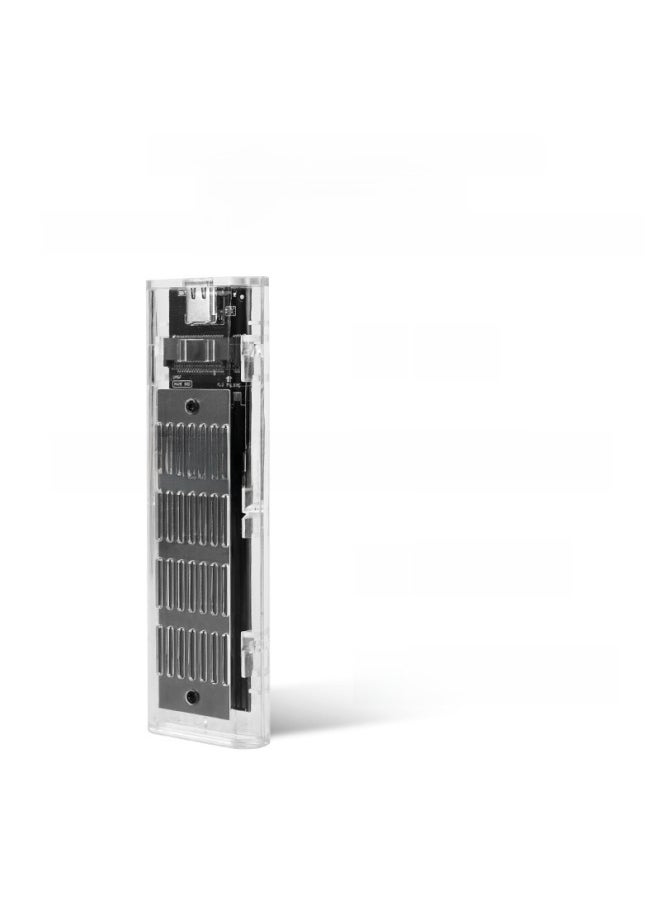 M.2 Solid-state Transparent Hard Disk Box NGFF/NVME Protocol Hard Disk Box High-speed Transmission With Heat Sink-Color:Transparent + Black-NGFF Single Protocol With Single Line  - Image 3