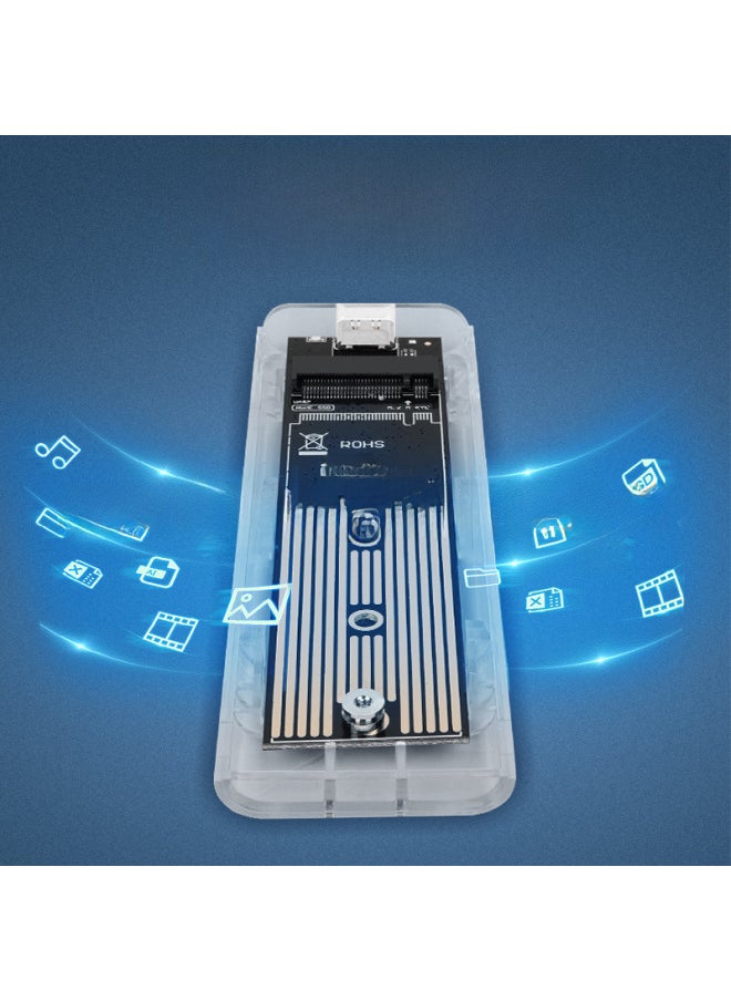 M.2 Solid-state Transparent Hard Disk Box NGFF/NVME Protocol Hard Disk Box High-speed Transmission With Heat Sink-Color:Transparent + Black-NGFF Single Protocol With Single Line  - Image 4