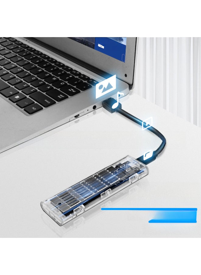 M.2 Solid-state Transparent Hard Disk Box NGFF/NVME Protocol Hard Disk Box High-speed Transmission With Heat Sink-Color:Transparent + Black-NGFF Single Protocol With Single Line  - Image 5