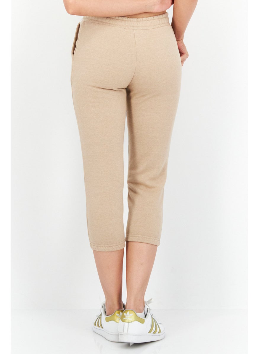 Don't Call Me Jennyfer - Women Pull On Fleece Plain Sweatpants, Tan - Image 1