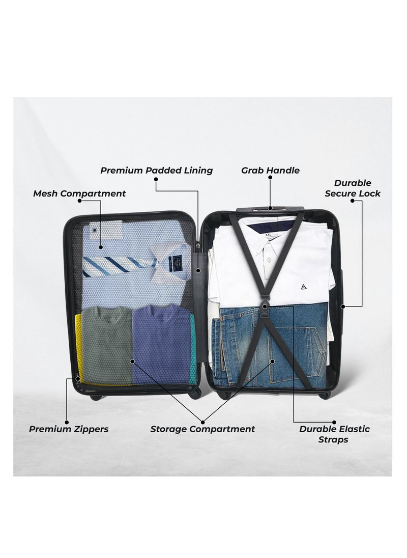 ENDLESS  Set Of 3 Polycarbonate Luggage-75cm, 65cm (Check-In) & 55cm (Cabin) Hardsided Spinner Trolley Bags With In-Built TSA Lock | Carry on Luggage  - Image 3