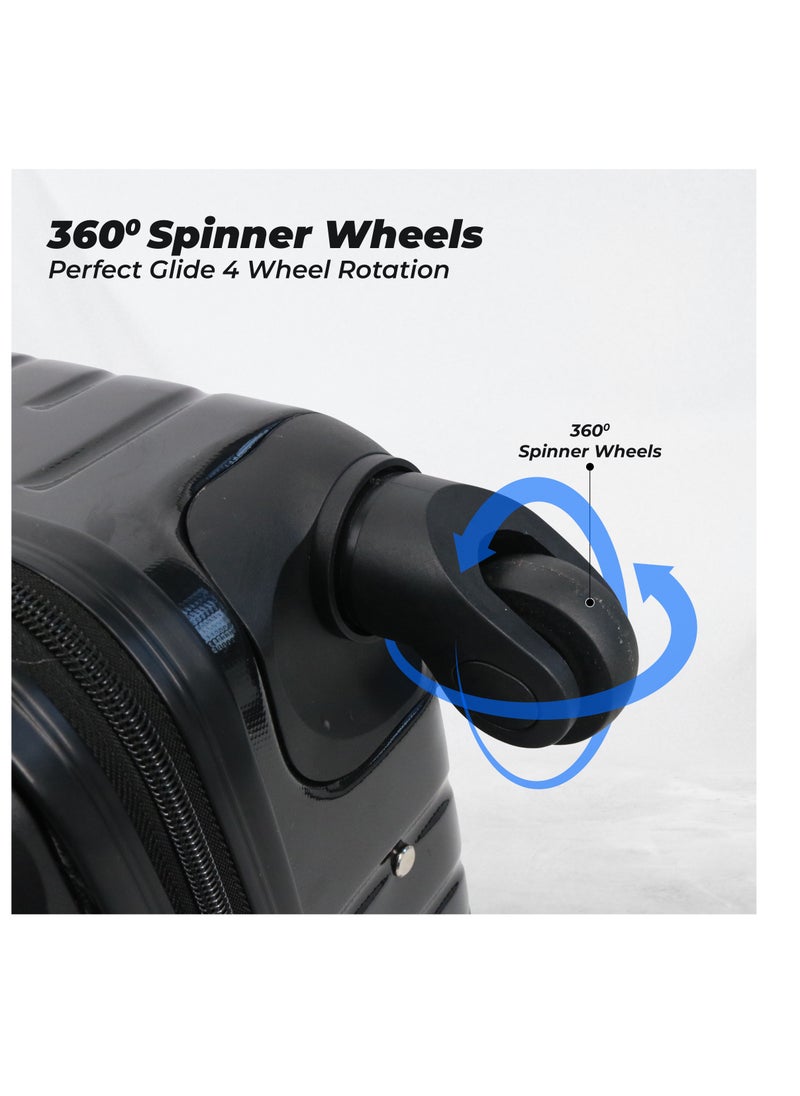ENDLESS  Set Of 3 Polycarbonate Luggage-75cm, 65cm (Check-In) & 55cm (Cabin) Hardsided Spinner Trolley Bags With In-Built TSA Lock | Carry on Luggage  - Image 5