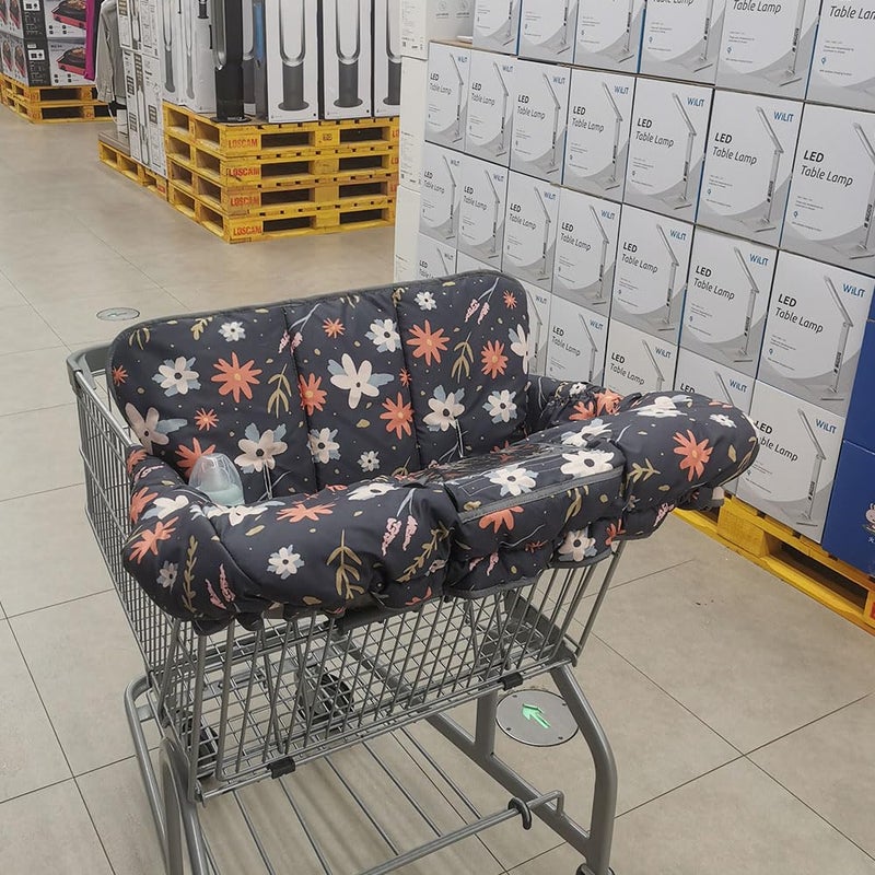 DODO NICI Shopping Cart Cover for Baby/Toddler, Cozy High Chair Cover & Grocery cart Cover Cushion, Dark Blue - Image 2