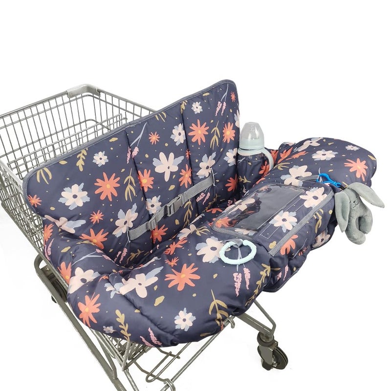 DODO NICI Shopping Cart Cover for Baby/Toddler, Cozy High Chair Cover & Grocery cart Cover Cushion, Dark Blue - Image 1