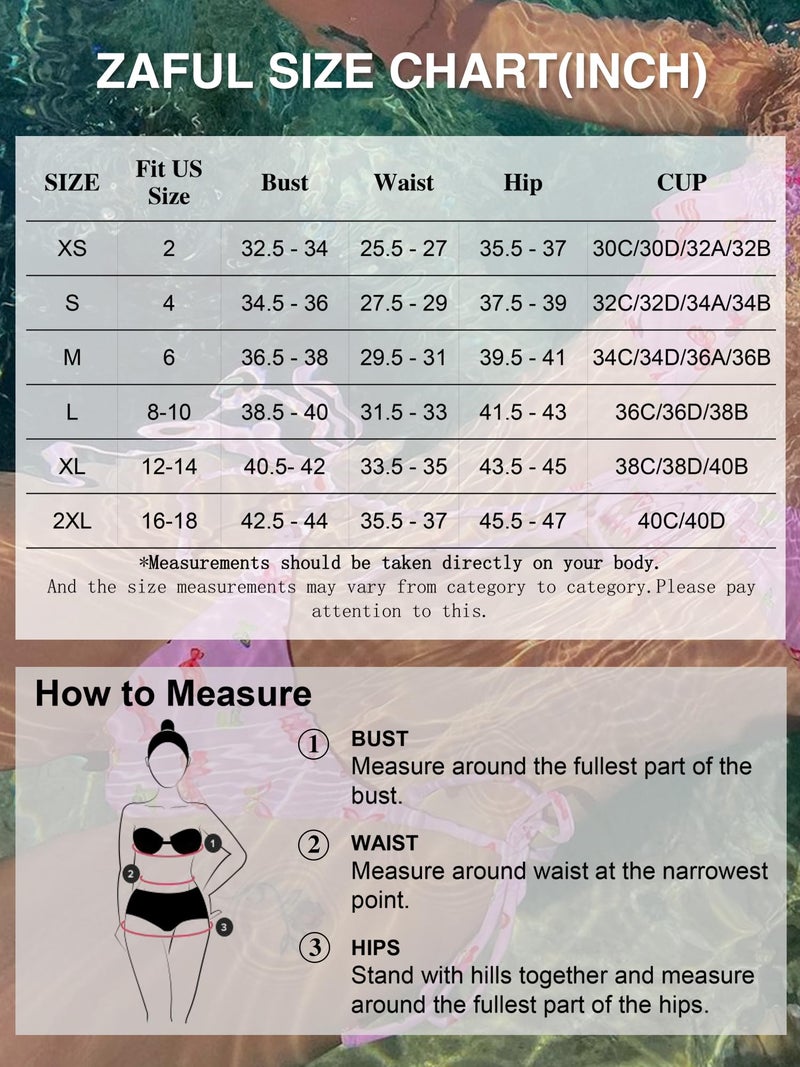 ZAFUL Swimsuits for Women's Tummy Control Tankini V Neck High Waisted Tie Bikini Set 2 Pieces Bathing Suits (2-a-Orange, M) - Image 5