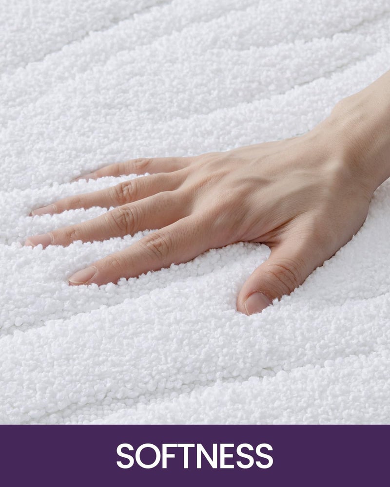 DEXI Bathroom Rugs 24""x36""  Extra Soft Absorbent Bath Rugs  Non Slip Bath Mats for Bathroom Floor  Machine Washable Rugs for Shower Floor  White - Image 2