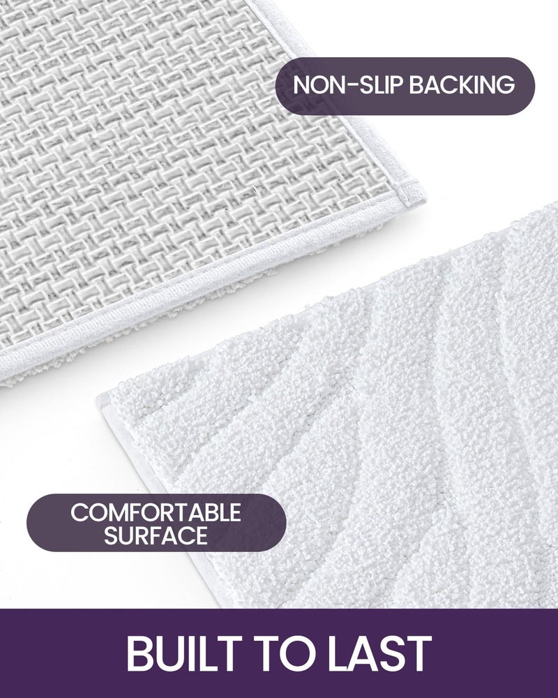 DEXI Bathroom Rugs 24""x36""  Extra Soft Absorbent Bath Rugs  Non Slip Bath Mats for Bathroom Floor  Machine Washable Rugs for Shower Floor  White - Image 4