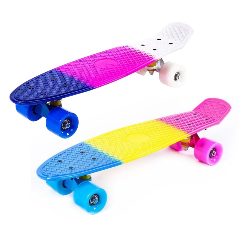 Dream Land Colorful Gradient Cruiser Skateboard with Textured Deck 2 Colors Assortment (Only One will Sent) - JP-HB-12 - Image 1