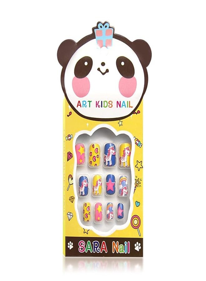 GODFLY أظافر صناعية للأطفال من جودفلاي، لاصقة مسبقاً، 12 علبة فردية، تصاميم وألوان جذابة (12 قطعة) (علبة واحدة) (عبوتان) - Image 4