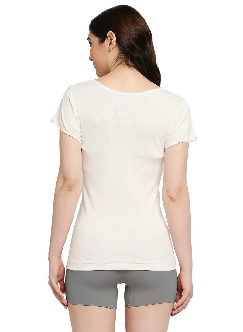 BYC WOMEN'S COTTON UNDERSHIRT - IVORY