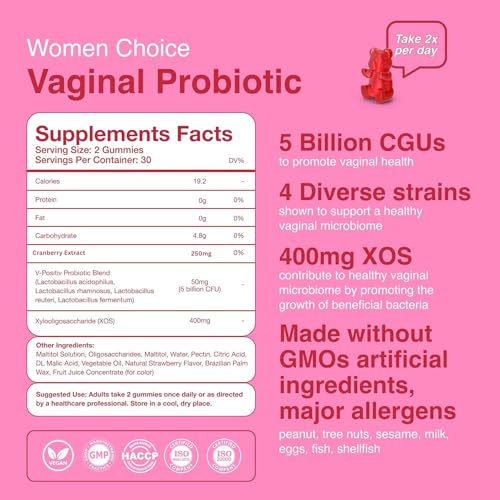 Power Grain Premium Vaginal Probiotics Gummies – 5 Billion CFUs – pH Balance & Vaginal Health Support – Prebiotics & Digestive Enzymes – Supports Vaginal Flora & Odor Control–Yeast Infection Treatment - Image 2