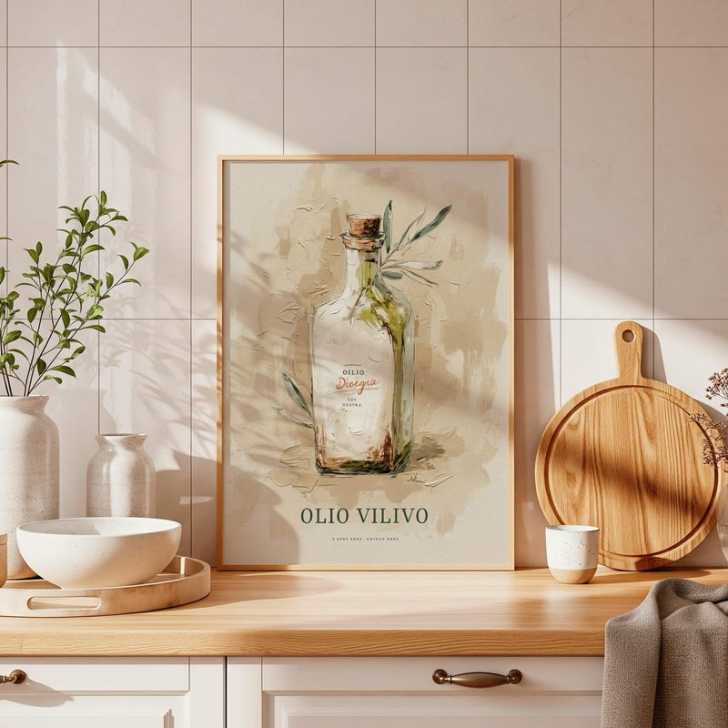 TNESSENTIAL Italian Kitchen Wall Art Print, Olive Oil Poster, Italian Food Art Decor, Wine and Olives Artwork - Image 4