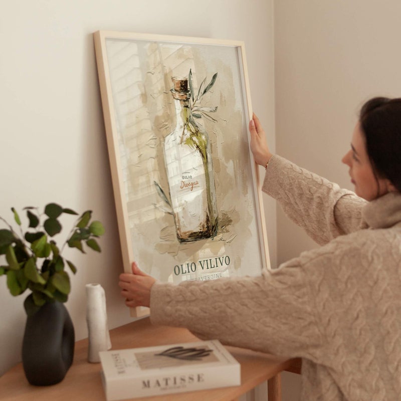 TNESSENTIAL Italian Kitchen Wall Art Print, Olive Oil Poster, Italian Food Art Decor, Wine and Olives Artwork - Image 2