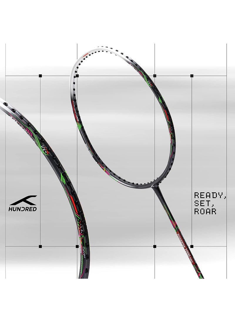 POWERTEK 1000 PRO Graphite Strung Badminton Racket (95g, Maximum String Tension - 24lbs)