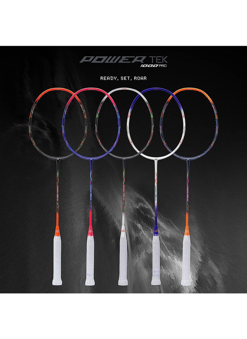 POWERTEK 1000 PRO Graphite Strung Badminton Racket (95g, Maximum String Tension - 24lbs)