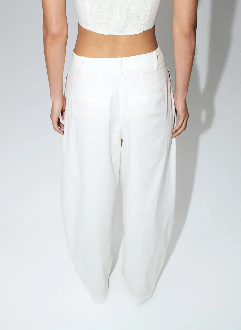 MANGO Straight mid-rise pants