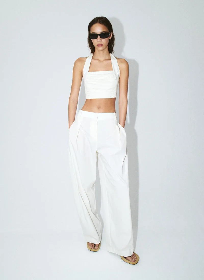MANGO Straight mid-rise pants