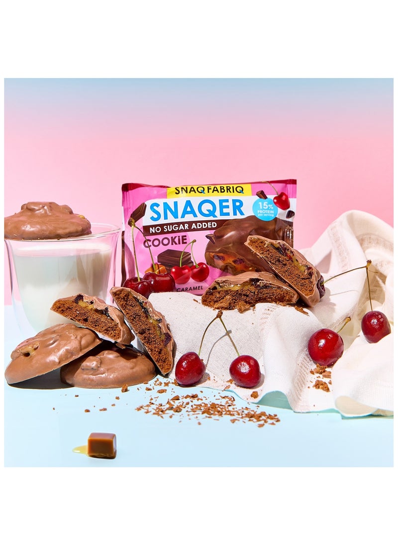 Snaq Fabriq - Snaqer Protein Cookie with Cherry and Caramel No Sugar Added 10x45g - Image 1