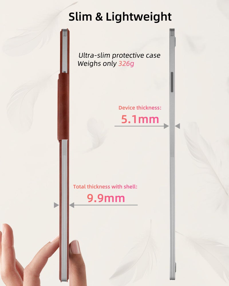 WALNEW Case for Remarkable Paper Pro,Magnetic Slim Book Folio Cover with Pen Clasp, Auto Sleep/Wake Protective Cover for Remarkable Paper Pro 11.8" (2024 Released),Brown - Image 4