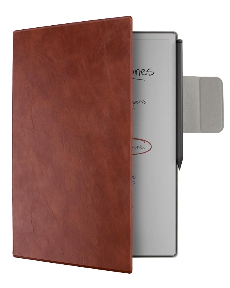 WALNEW Case for Remarkable Paper Pro,Magnetic Slim Book Folio Cover with Pen Clasp, Auto Sleep/Wake Protective Cover for Remarkable Paper Pro 11.8" (2024 Released),Brown - Image 1