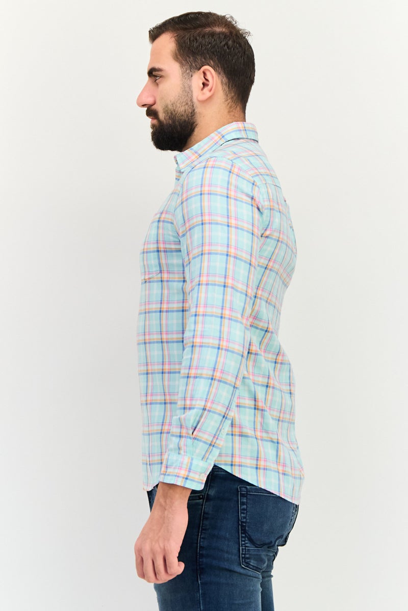 JACK & JONES Men Slim Fit Checkered Long Sleeve Casual Shirt, Multicolor - Image 3