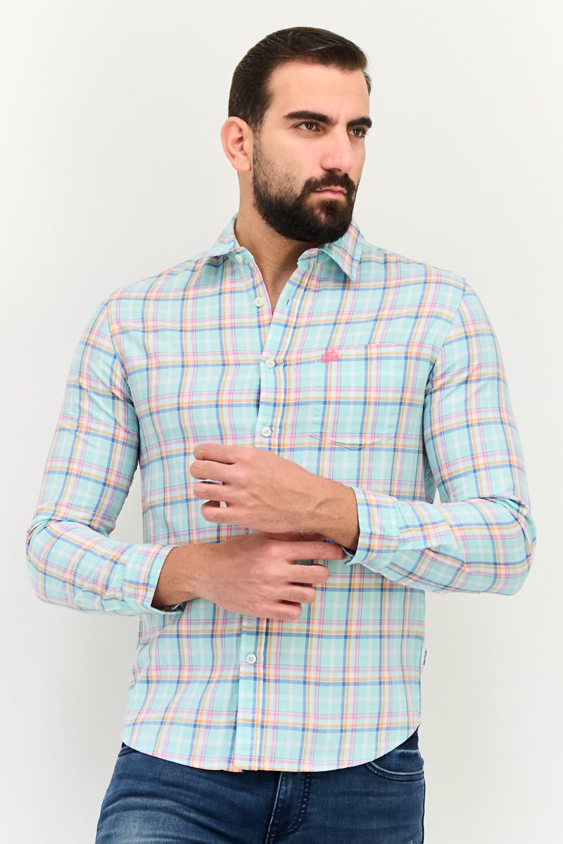 JACK & JONES Men Slim Fit Checkered Long Sleeve Casual Shirt, Multicolor - Image 1